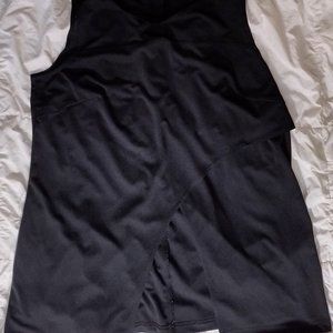 2X Tabloid black pullover front wrap polyester sleeveless top